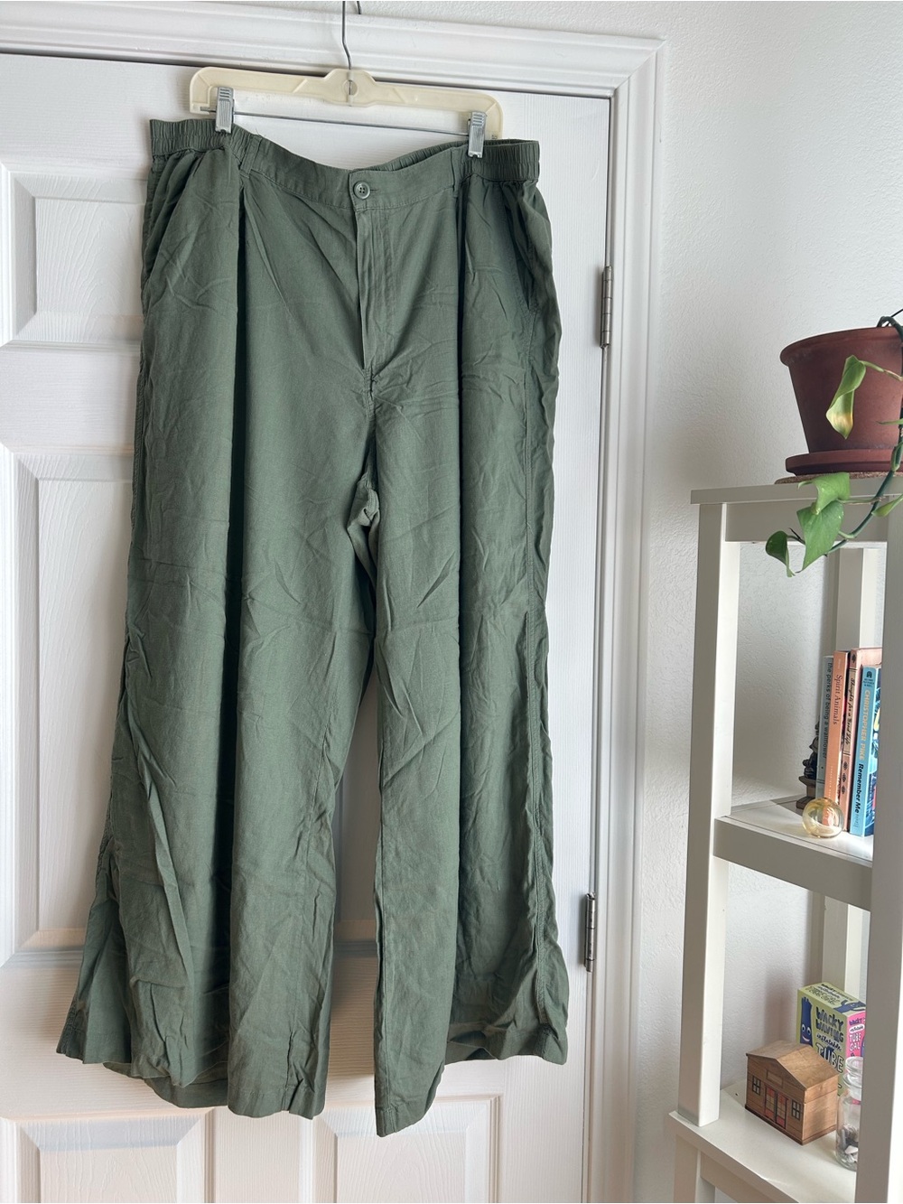 Aerie Olive Green Wide-Leg Casual Pants